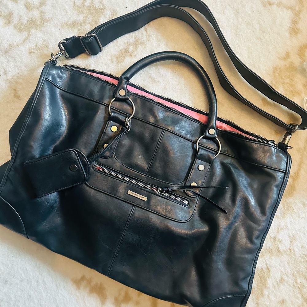 Victoria's Secret Black Bag with Pink Interior